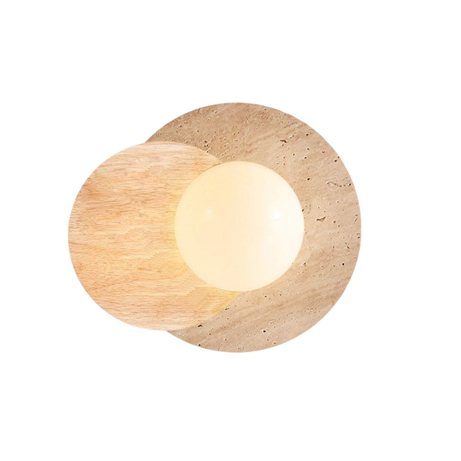 USMJQVZ Natural Yellow Cave Stone Wall Sconce Globe Glass Wall Light Fixture G9 Hardwired Indoor Lamp Wabi Sabi Modern Stone Sconce for Bedroom Hallway