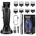 KEMEI 2296 Professional Hair Clippers for Men Cord/Cordless Hair Cutting Kits, Hair & Beard Trimmer, T Blade Barber Clippers with USB Rechargeable Gift for Men