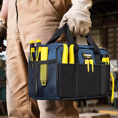 Image of Serplex Portable Tool Bag, Oxford Cloth Electrician Organizer with Zipper, Durable Travel Tool Storage Pouch for Maintenance, Repair, and DIY Accessories