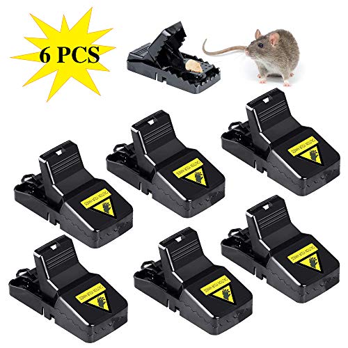 Preisvergleich Produktbild Aujelly 6 Pcs Mausefalle, Mausefalle Schlagfalle, Mäusefalle Rattenfalle Köder, Hochfester aus Kunststoff Profi-Mäusefalle, Hygienisch Wiederverwendbar Geeignet für Mäuse im Garten und Häuser