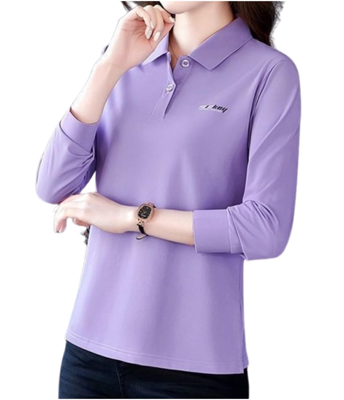 Amazon | [エムシング] ポロシャツ 長袖 トップス 襟付き 通気性