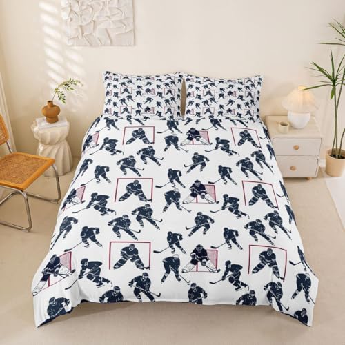 Consejos para Comprar Ropa de Hockey sobre hielo para Niño para comprar online. 41 Feelyou Juego de ropa de cama de hockey sobre hielo para niños, funda de edredón con patrón de eventos deportivos, decoración para recámara de invierno, deportes, jugador de...