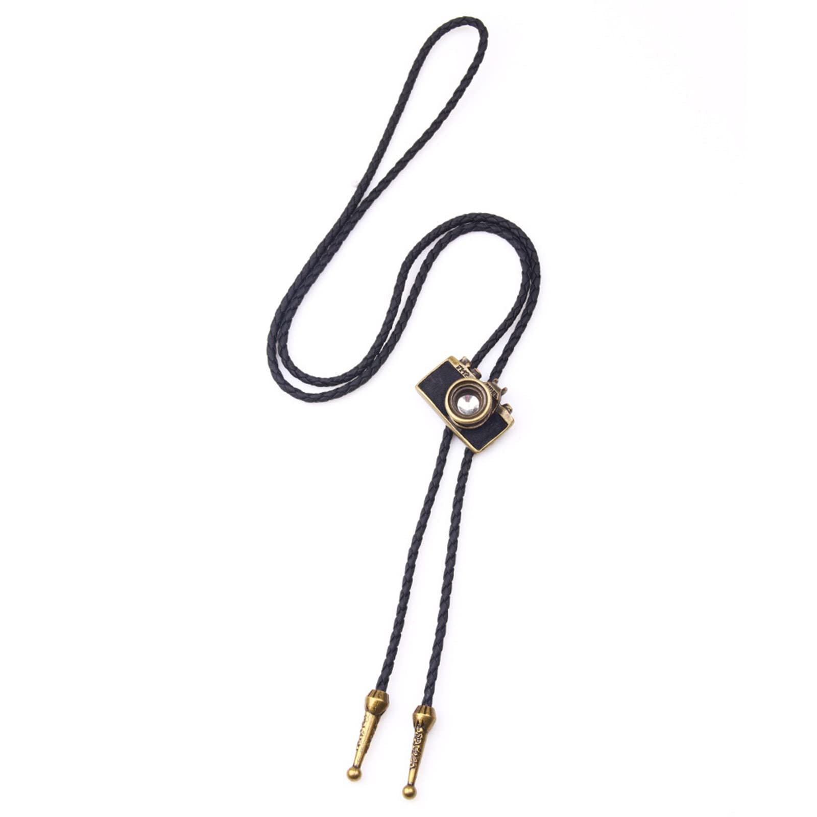Camera Bolo Tie Necklace Western Bolo Tie Vintage Bolo Tie Cowboy Tie Cowboy Leather Necktie Sweater Chain Leather Bolo Camera Bolo Tie Necklace