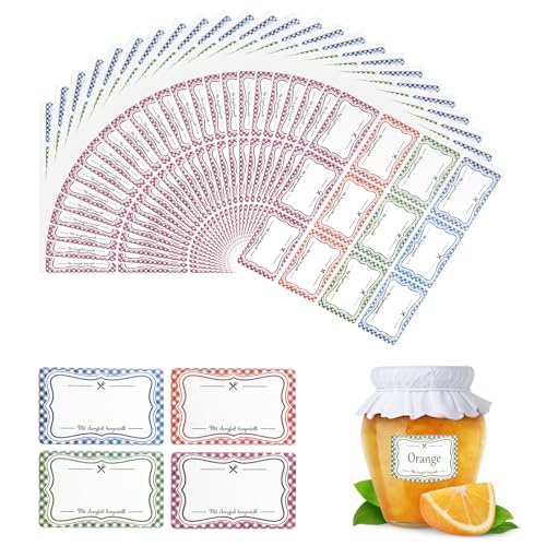 Marmeladenetiketten 540 Stück Selbstklebend Aufkleber zum Beschriften von Gläsern Backwaren Flaschen und Tüten (30 x 50 mm)