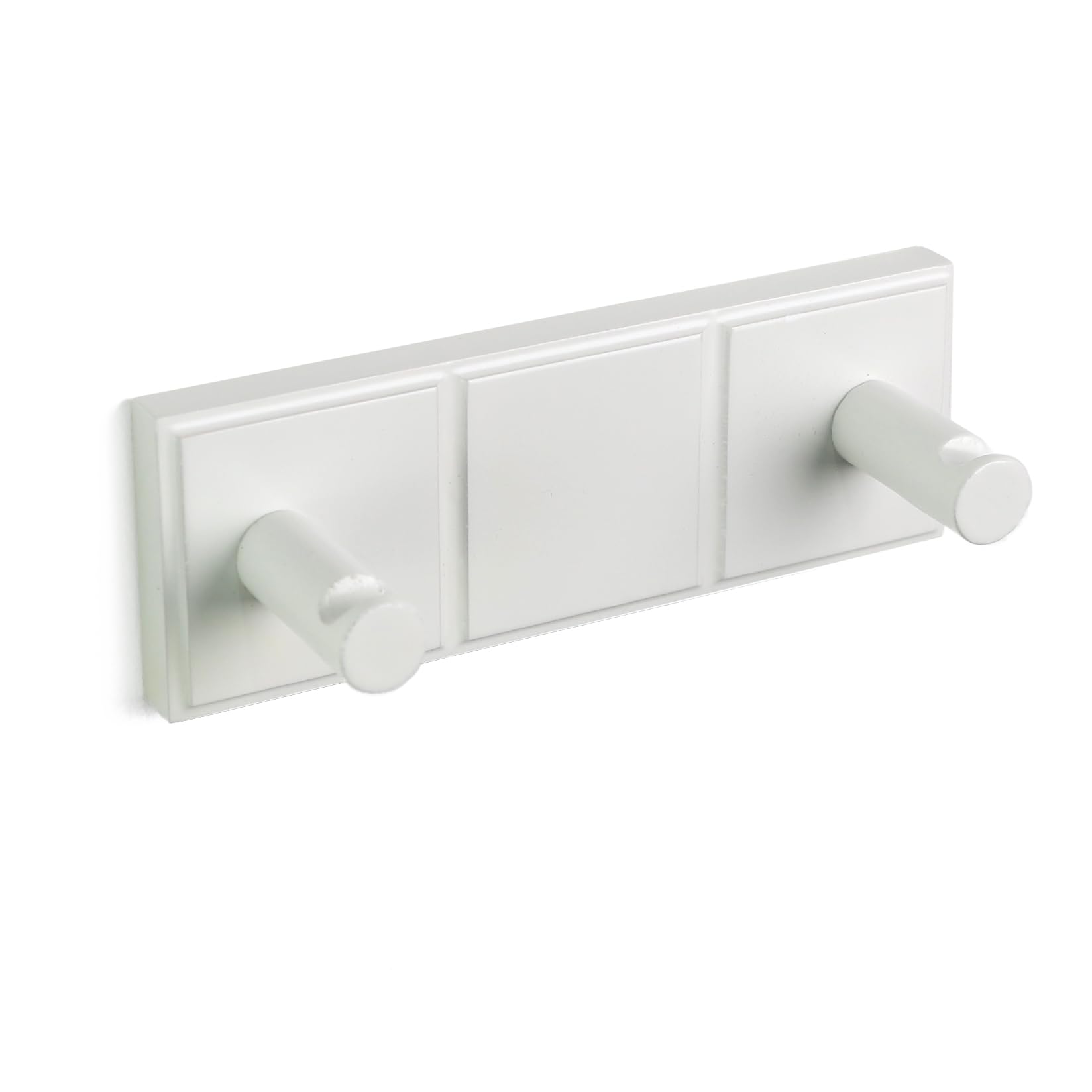 Divchi White Coat Hook Wall Mounted Coat Rack Heavy Duty Double Robe Hook For Hanging Bathroom Towels | Clothes Hanger | Hat Rack | Wall Hooks (White)