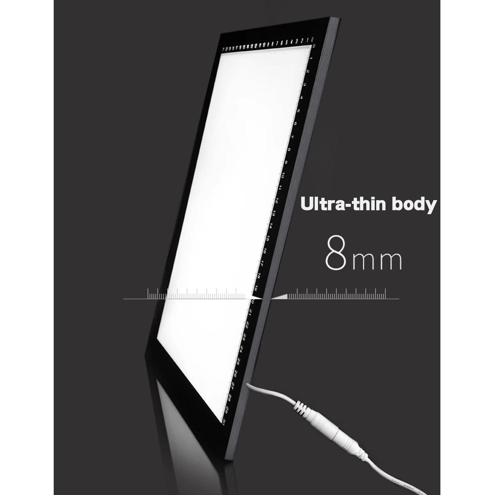 Bloc Lumineux A4 / A3 / A2,Tablette Lumineuse,10 Vitesses de Luminosité Ajustable, Lumière Douce,Pour le Croquis, l'Animation,la Calligraphie,la Peinture au Diamant,USB (A4)