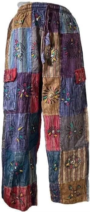 Generic Karma Handicrafts Patchwork Hippy Cotton Festival Trouser Boho Yoga Pant Wide Leg Combat Nepal S87