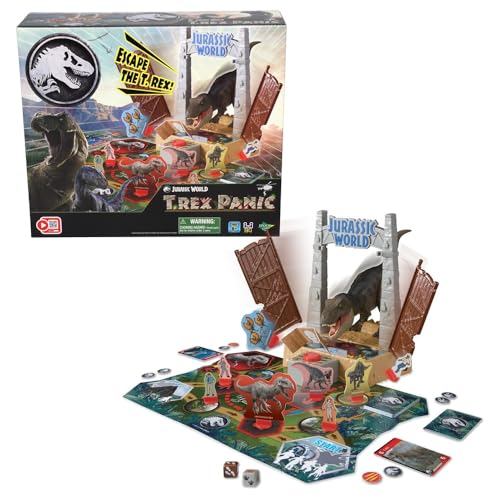 EPOCH Games - Jurassic World - T-Rex Panic, Gioco d'Azione ed Avventura con Dinosauri – Modello 7514