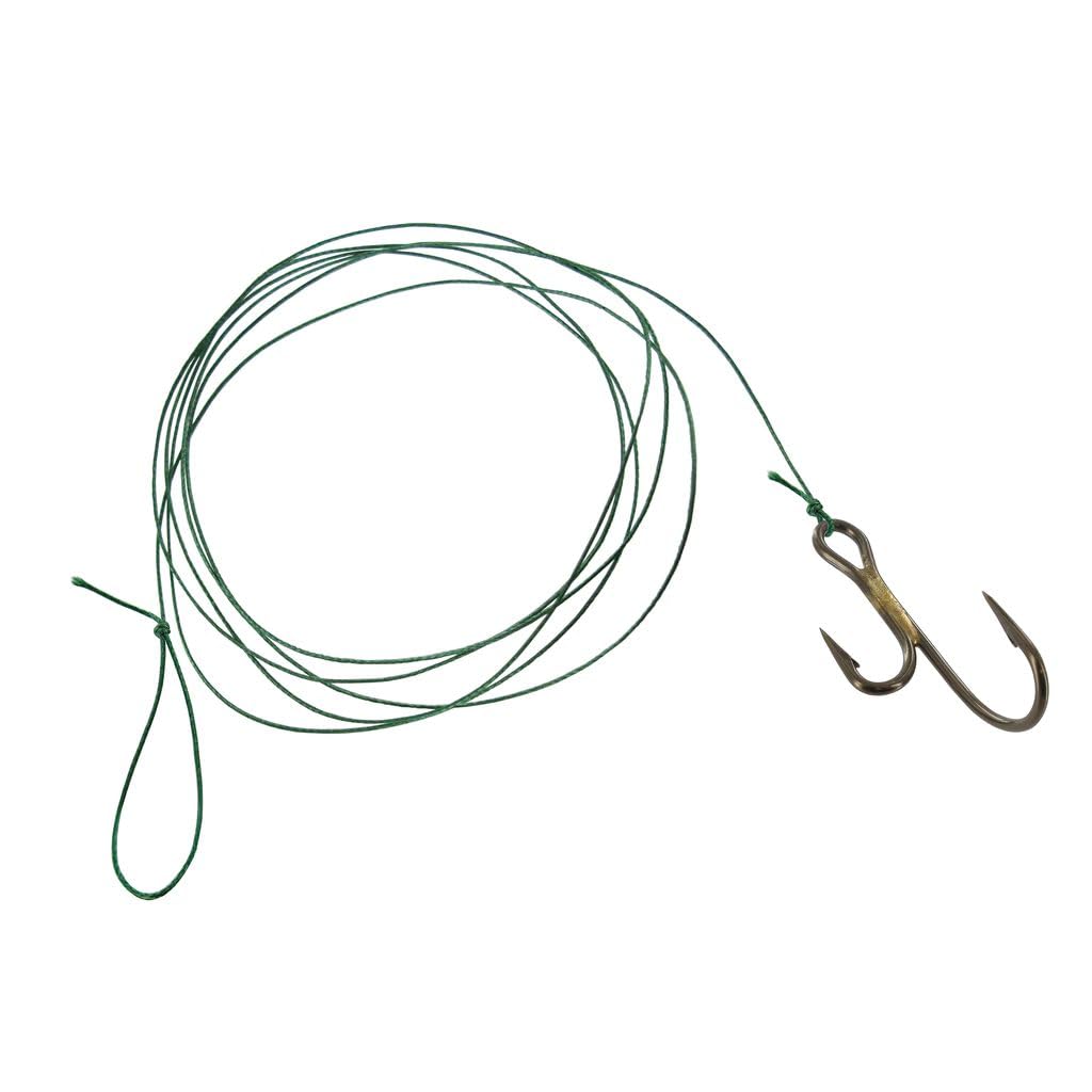 Set of 2 packs of Jenzi tied zander hooks Ryder hooks (10 pieces) on braided cord, 80 cm zander leader mounted hook size, 2 - Image 3
