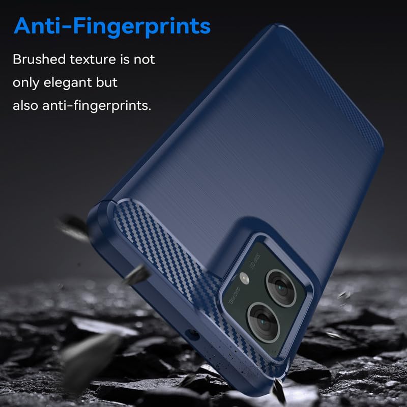 Image of Hybrid Carbon Fiber Back Case for Motorola Moto G55 5G (Blue)