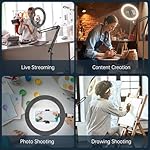 12" Ring Light with Stand Tripod for iPhone, Overhead Phone Camera Mount, Adjustable 72" Height Tripod Holder Floor, Phone Stand for Video Recording Filming Streaming Cooking TikTok YouTube, CRI >95 - Image 3