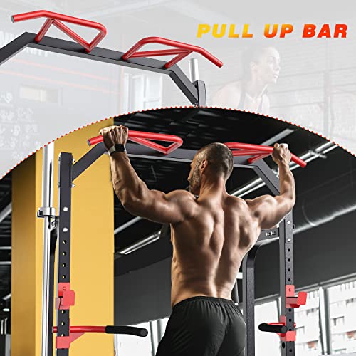 Sunhome Power Cage Squat Rack With Pull Up Bar & Dip Bar, Adjustable Power Zone Rack Stand Barbell Rack For Weight Plate And Olympic Bar Storage Home Gym #TOP2