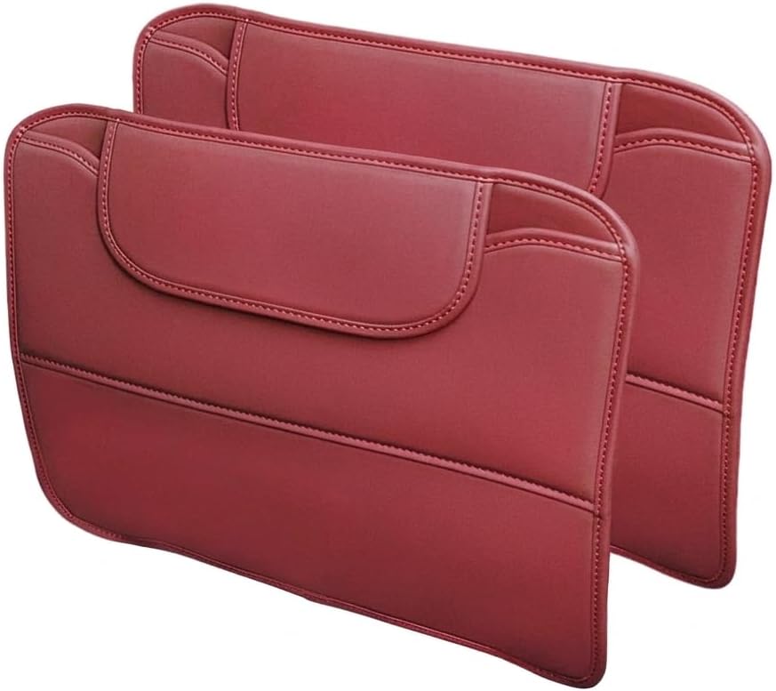 2 Pack Leather Kick Mats Back Seat Protectors for Benz GLB 2019-2024, Waterproof Seat Back Cover Easy Clean Auto Interior Protection Accessories,Red