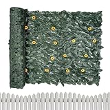 Dekorativer künstlicher Sichtschutzzaun – atmungsaktiv, rostfrei, Outdoor-Hintergrund für Balkon, Terrasse, Garten, Hof und Wohnung – 0,5 x 3 m Sichtschutzlösung