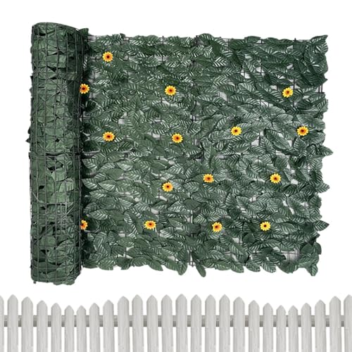 Dekorativer künstlicher Sichtschutzzaun – atmungsaktiv, rostfrei, Outdoor-Hintergrund für Balkon, Terrasse, Garten, Hof und Wohnung – 0,5 x 3 m Sichtschutzlösung