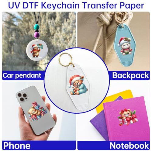 Image of 48 Pcs UV DTF Stickers Christmas Bear Sticker for Keychain