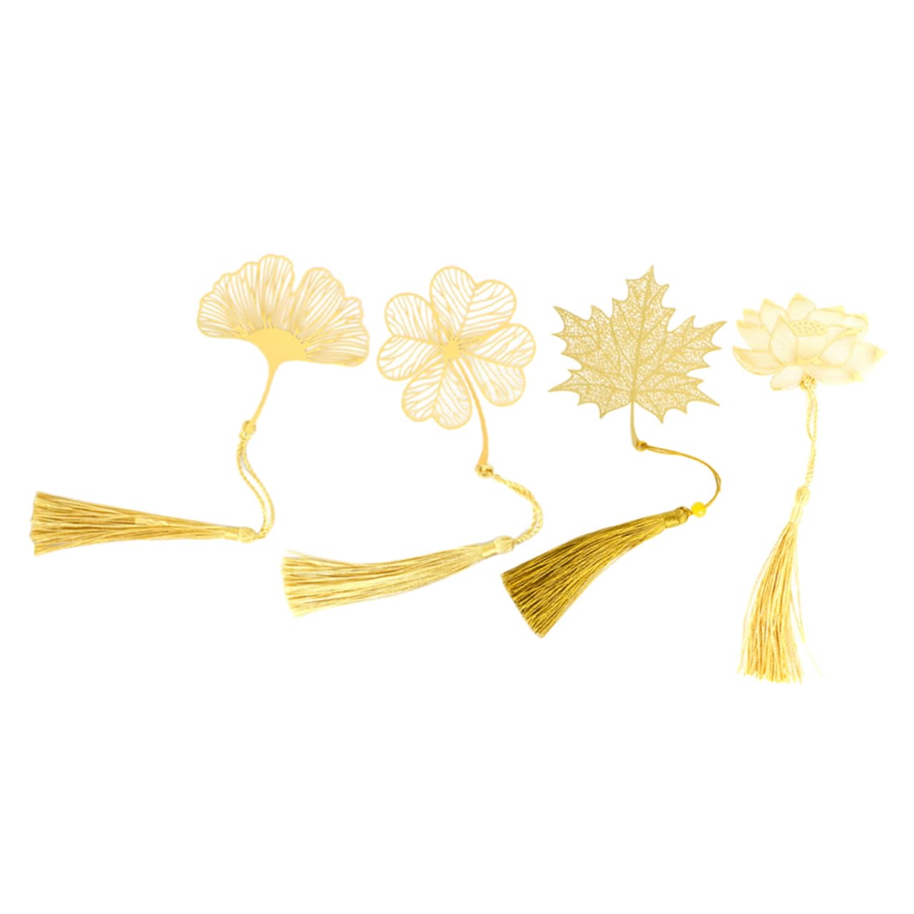 Ciieeo 16pièces Marque-pages Métalliques Créatifs Érable Ginkgo Lotus Et Fleur De Lotus Accessoires De Lecture Élégants Pour Femmes Pour Étudiants Et Amateurs