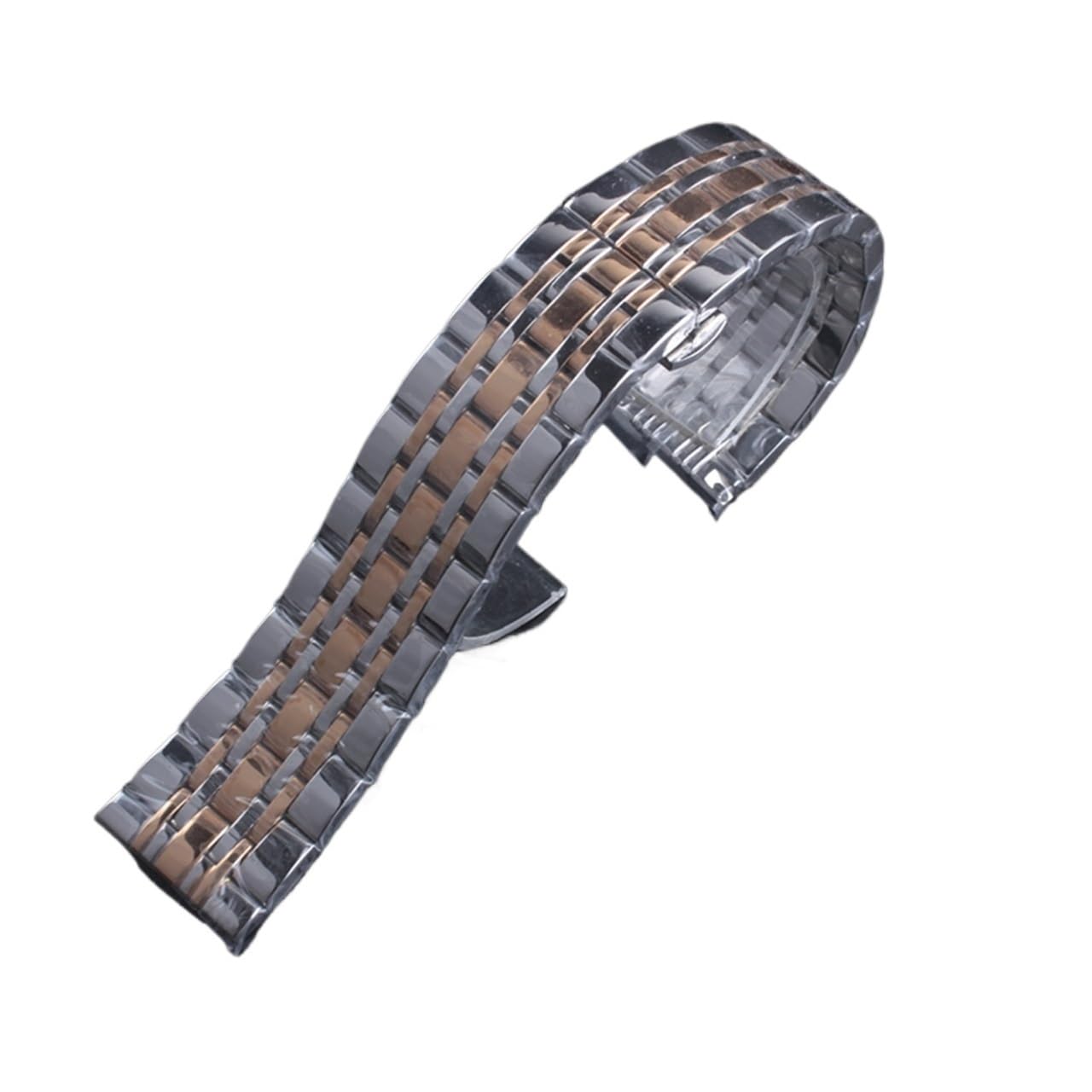 HMFang Bracelet de montre en métal en acier inoxydable 16mm 18mm 20mm 20mm Montre Bracelet Noir Argent Rose Gold