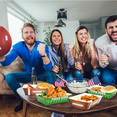 50PCS Football Party Decorations, Football Paper Snack Tray, Large Disposable Food Tray, Party Snacks Serving Trays for Taco Fries Hot Dog Supplies Favors Table Decor - Image 3