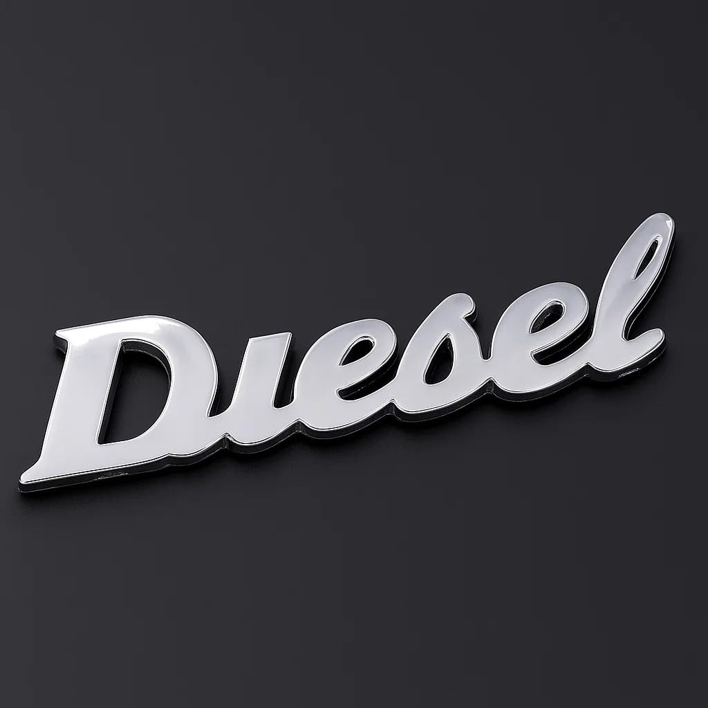 Car Diesel Sticker Emblem for Rangee-Roaver Evoque All 2018 Onwards Models of Land- Rover Car Fuel Tank Diesel Stickers, Logo Badge Monogram Universal Fit for All Car (Chrome Finish)