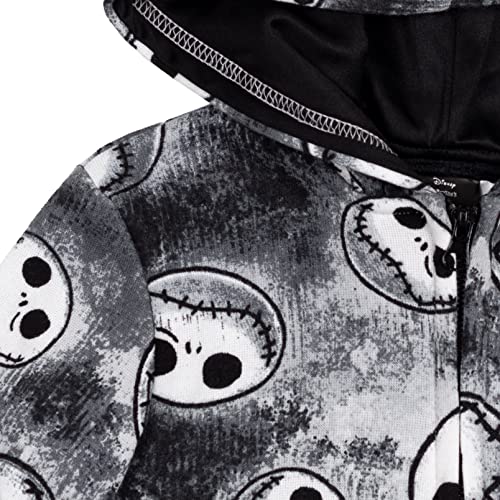 Disney Nightmare Before Christmas Jack Skellington Big Boys Fleece Zip Up Hoodie Tie Dye Black 10-12 #TOP4