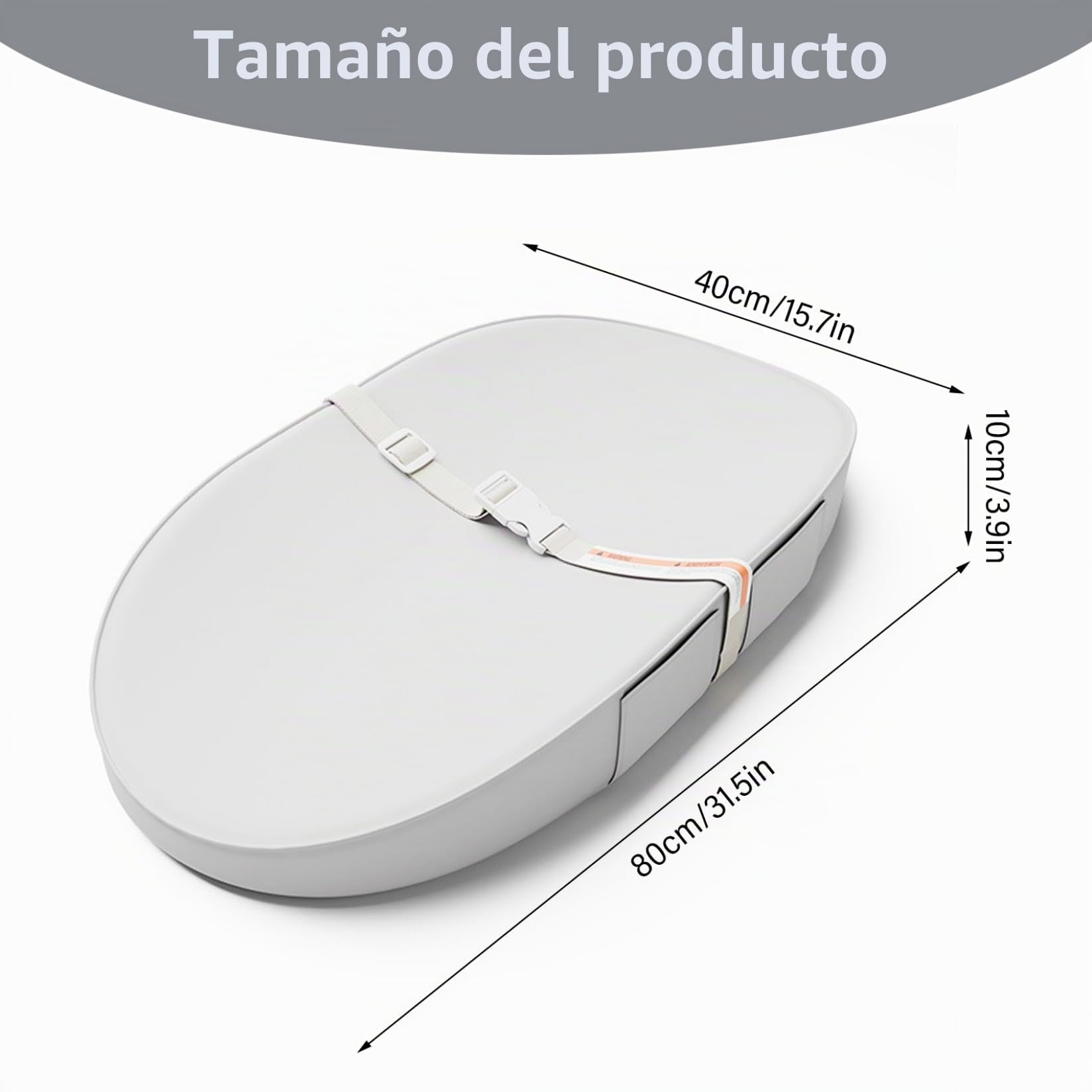 Cambiador para tocador 31, 5 x 16 pulgadas, impermeable, respetuoso con la piel, PU, ​​cambiador de pañales con hebilla segura, almohadilla de esponja de rebote suave y fácil de limpiar para nuev