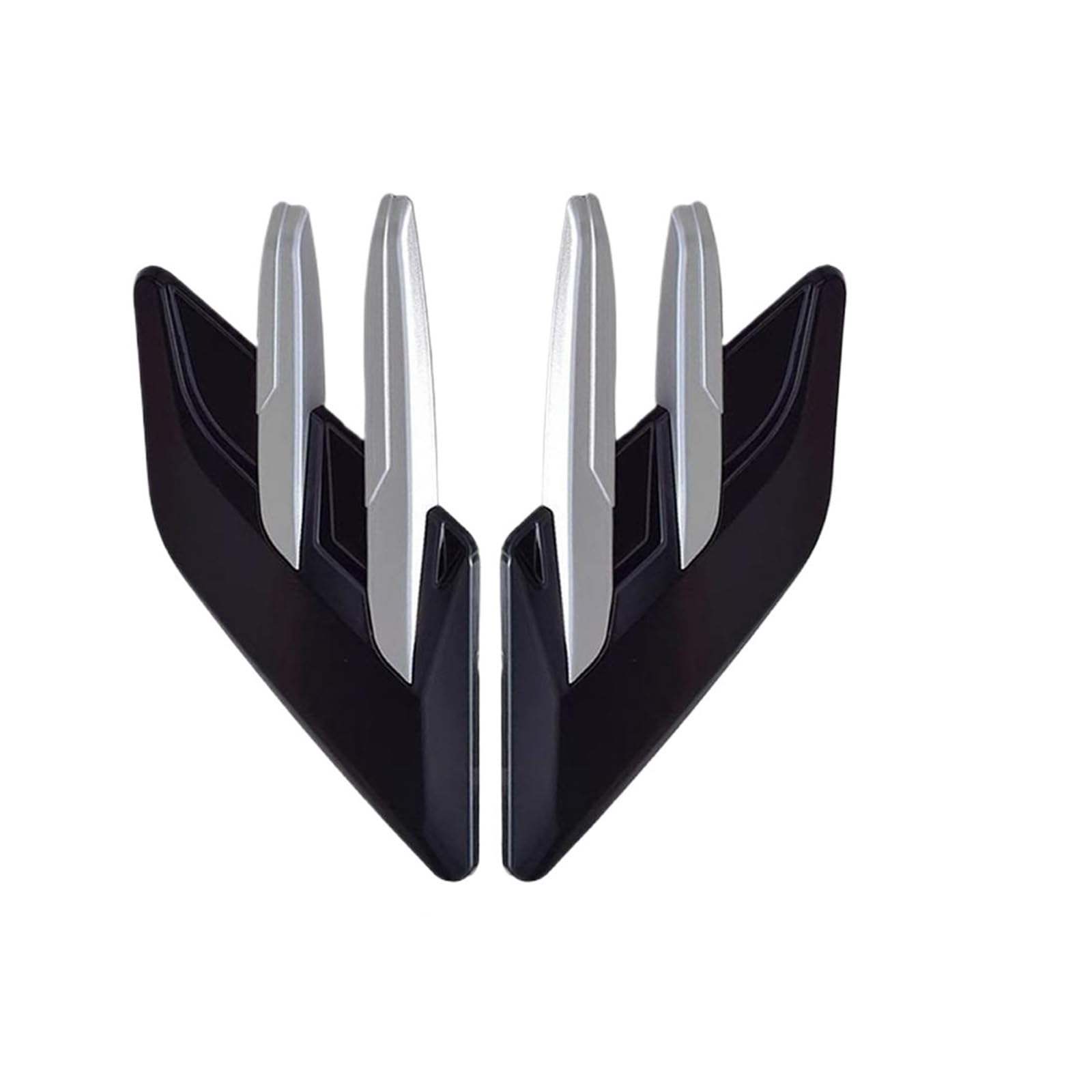 EJUOYO Side Vent Decor Sticker Side Air Vent Shark Gills Car Hood Cover Trim Car Fender Side Vents(Silver)