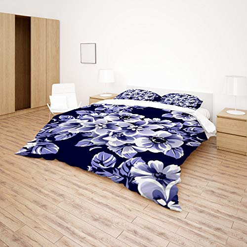 Parure de lit 3 pièces fleurs housse de couette polyester résistant - 5