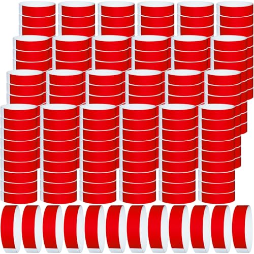 Bracelets d'identification jetables en papier plastique indéchirable rouge pour contrôle accès lot