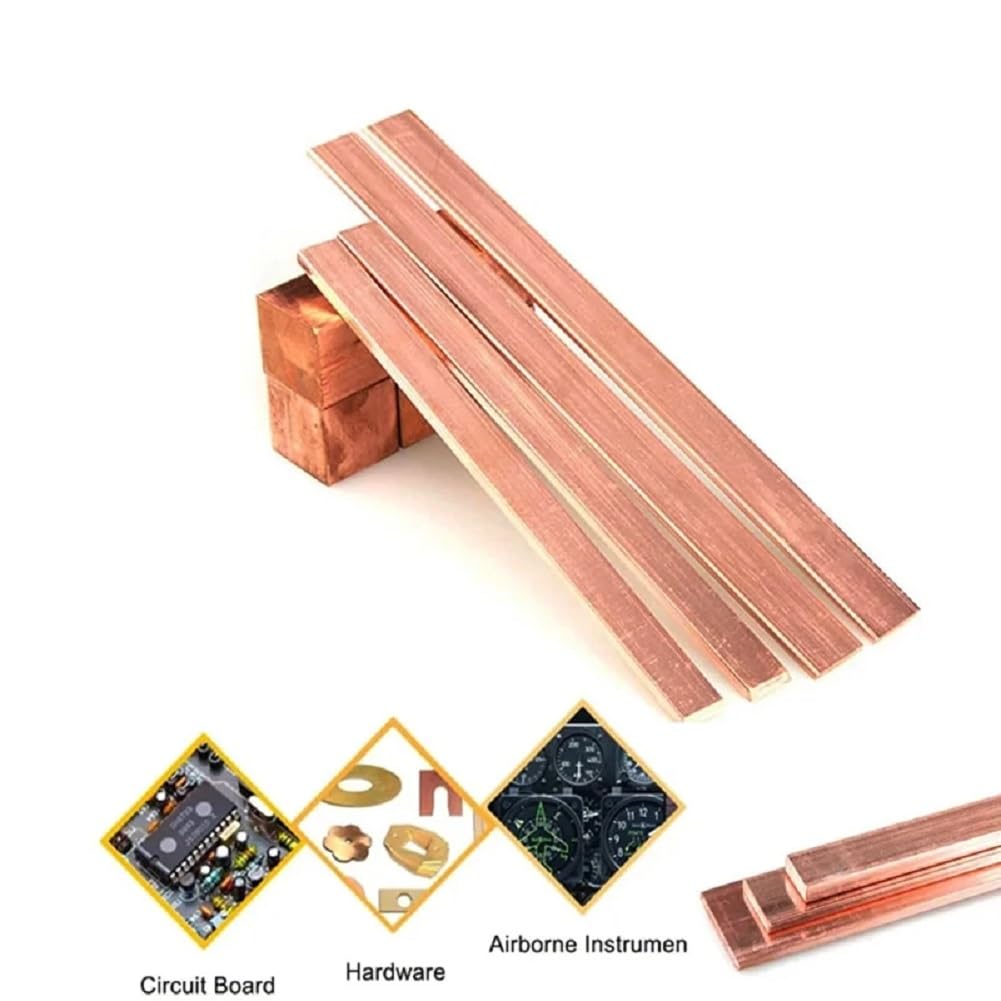 2er-Pack Kupfer Flachstab 1 Mm X 10 Mm X 500 Mm – Reines C110 Kupferblech, Rechteckig, Für Elektro- & Bastelprojekte