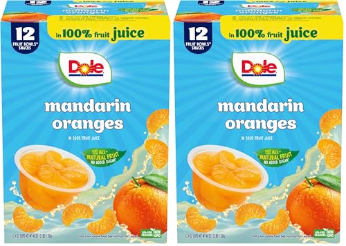 Image of Dole Fruit Bowls Mandarin Oranges in 100% Juice Snacks, Gluten & Dairy Free, Bulk Lunch Snacks for Kids & Adults, 4oz (Pack of 24)