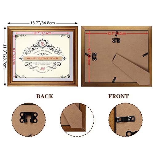 Rempry 8.5X11 Picture Frames With Mat Set Of 6, Gold Rustic 8.5X11 Document Diploma Certificate Photo Frames, Modern Photo Frames For Table Top Wall Hnaging #TOP1