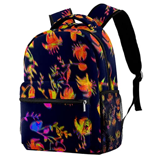 Sac à dos classique et léger avec motif floral abstrait artistique Couleur 5