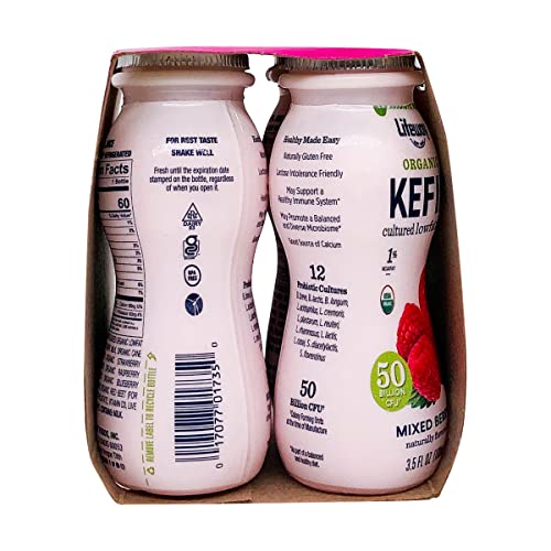 Lifeway Kefir Multi Pack Organic Low Fat Mixed Berry, 3.5 Fl Oz, 4 Count #TOP1