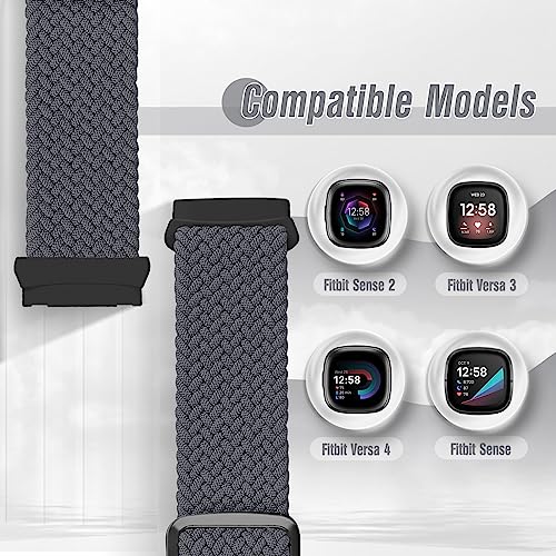 SHIJZWD Elastic Braided Strap Compatible with Fitbit Versa 4/3/Sense 2 - Image 4