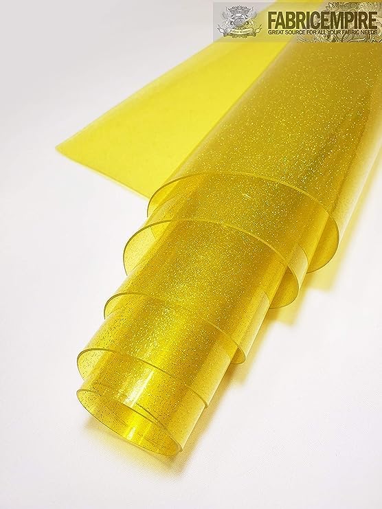 Miniatura 4 de The Yard - Tela de vinilo de plástico brillante transparente de calibre 12, 48 pulgadas de ancho, vendido por yarda, color amarillo