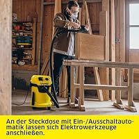 KÄRCHER Nass-/Trockensauger WD 3 P V-19/4/20, inkl. Patronenfilter, Vliesfilterbeutel, 1.000 W, Kunststoffbehälter: 19 l, Saugschlauch: 2 m, integrierte Steckdose für Elektrowerkzeuge – Ansicht 5