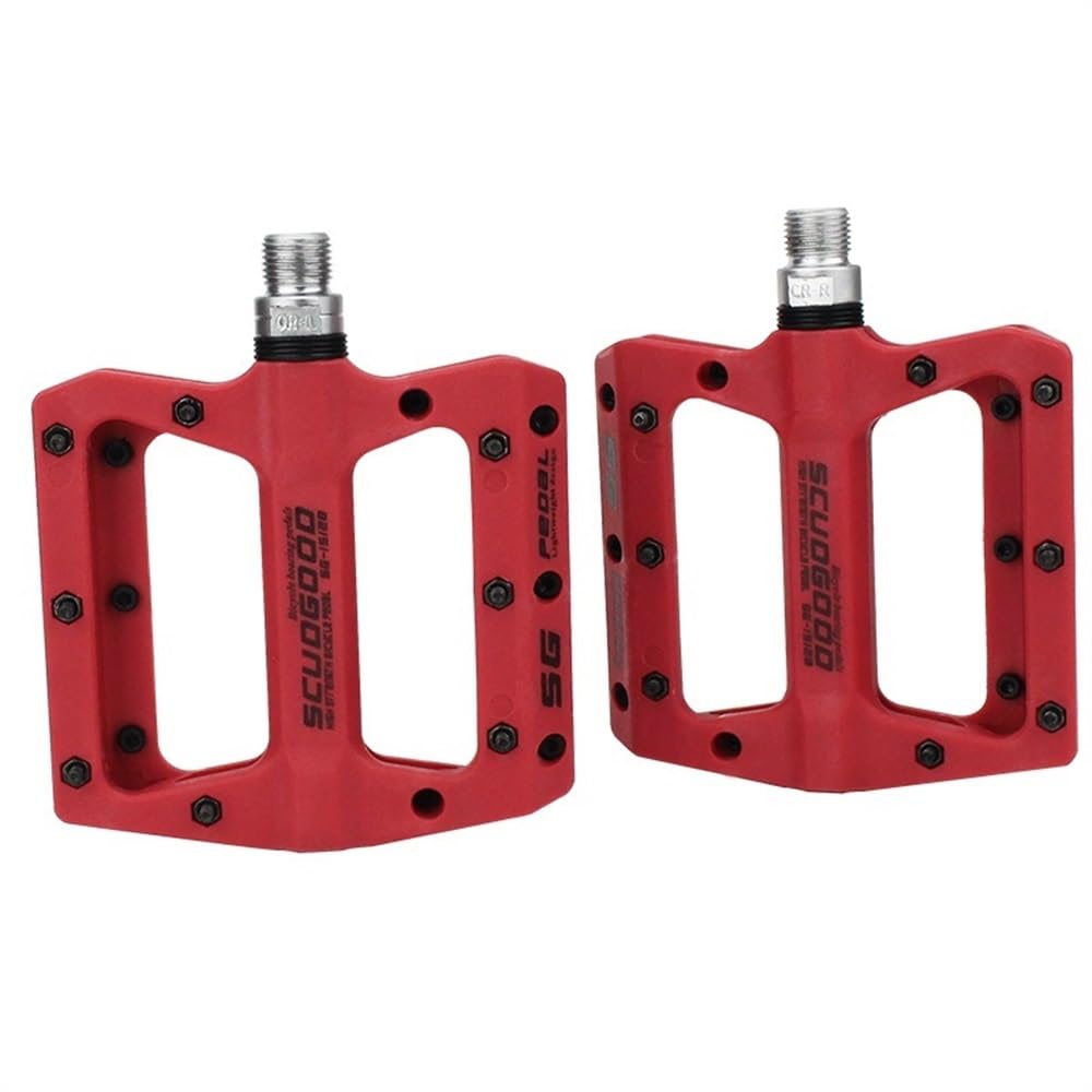 Pedale VTT en fibre de nylon ultra-légère et robuste rouge
