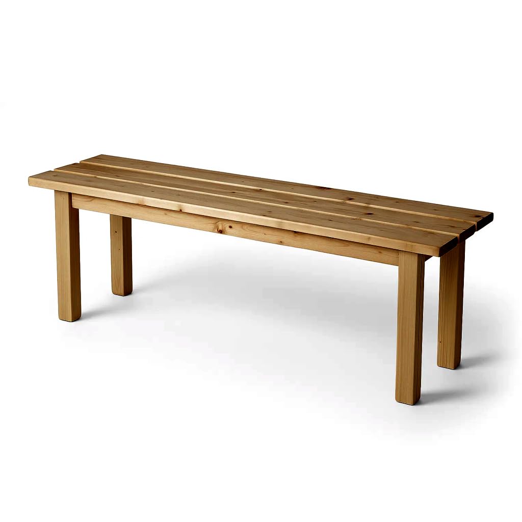 Spacio Norrköping EKO – Banco de Madera de Pino para Jardines, Terrazas, Campos de Fútbol o Pádel, Gimnasios y Vestuarios – Estilo Eco de Uso Profesional o Doméstico (Barniz Aceite, 100cm)