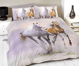 WILD STALLIONS HORSE SINGLE COTTON BLEND DUVET COVER SET #TIRIPS *RH*