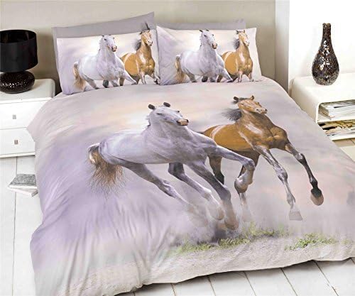 WILD STALLIONS HORSE SINGLE COTTON BLEND DUVET COVER SET #TIRIPS *RH*