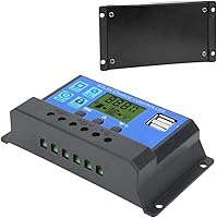 Vista 9 de Control de carga de batería Salida USB dual 12V/24V 30A Regulador inteligente Energía solar, controlador de panel solar con pantalla LCD, regulador