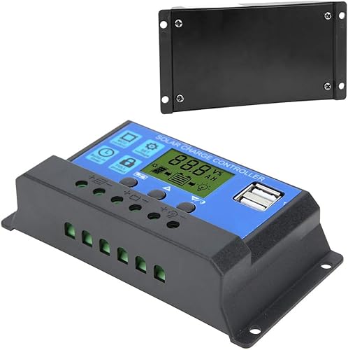 Miniatura 9 de Control de carga de batería Salida USB dual 12V24V 30A Regulador inteligente Energía solar, controlador de panel solar con pantalla LCD, regulador