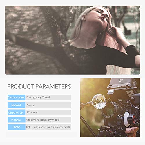 Cucudy Fotografia de cristal com tripé de vidro óptico Photo Ball com 1/4 '' parafuso boca brilho