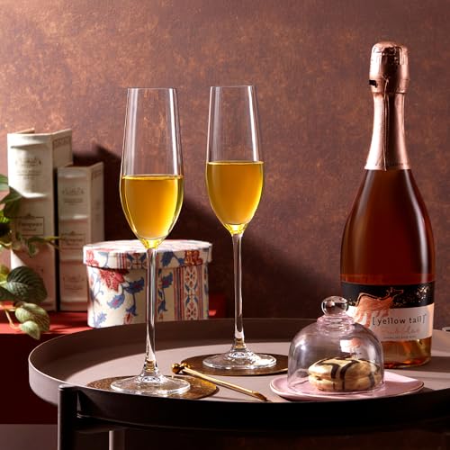 Image of Borosil 190ml x 2pc Opera Champagne Glass Set | Flute for Champagne, Sparkling Wine, Prosecco & Cocktails | Elegant Glassware for Celebrations & Gifting