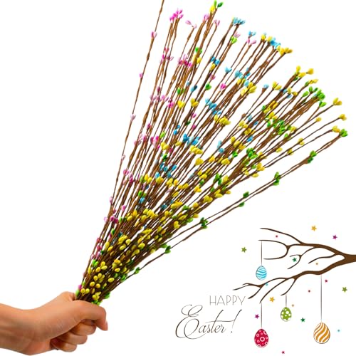 32 Pcs Easter Artificial Berry Garland Spring Pip Berry Sprays Pastel Picks Stems Floral Picks Stems for Easter Centerpieces Craft Wreath Making Home Decor (Fresh) - Image 5