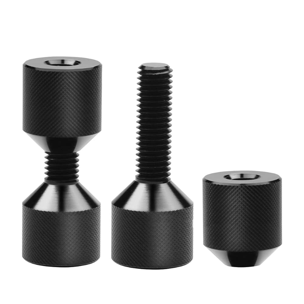 SagaSave Pasadores de dos agujeros de 1-1/8 pulgadas, práctica construcción ligera de aluminio 6061, pin de alineación de brida de 2 agujeros con acabado de óxido negro anodizado negro