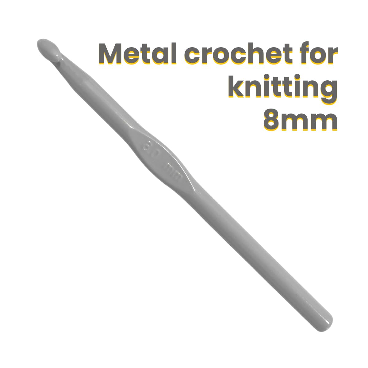JYC CREATIVE 1 x Steel Crochet Needle, Ergonomic, Soft, for Crafts Knitting Scarves, Hats, Amigurumis, DIY - Image 2