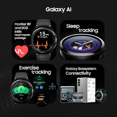 Image of Samsung Galaxy Watch6 Classic (Silver, 47mm) | Rotating Bezel | LTE | Monitor BP and ECG | Track Sleep | Track Health | Upto 40hrs Charge with Fast Charging | Galaxy Ecosystem | IP68 Rating