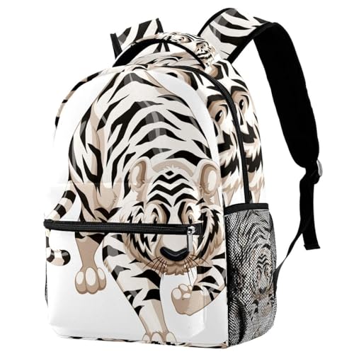 Sac à dos d'école tigre blanc pour les sorties des adolescentes